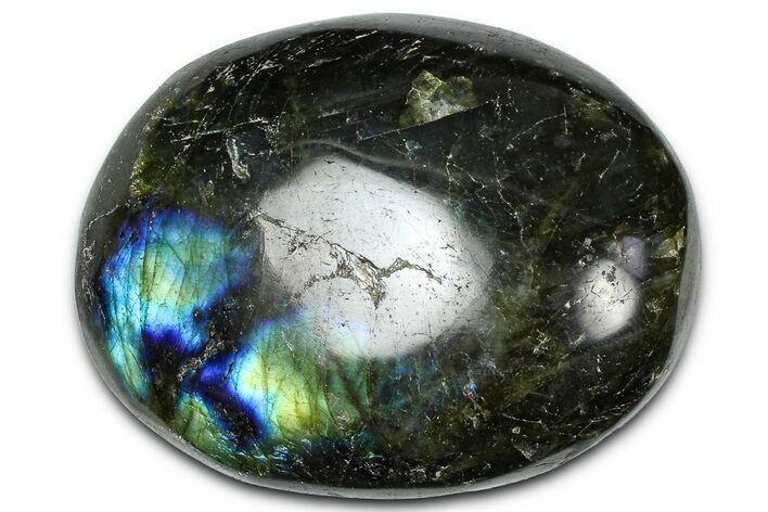 Flashy, Polished Labradorite Palm Stone - Madagascar #334274